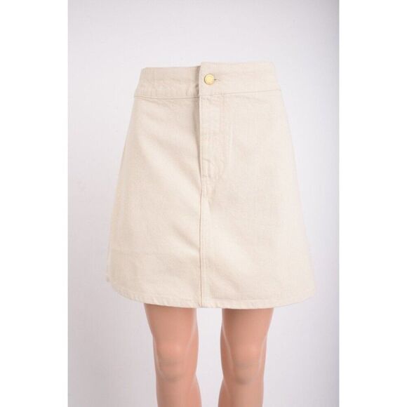 Triarchy Womens Ms. Triarchy Short Denim Jean Skirt Off White S EU 26 3009-201 - Picture 1 of 8
